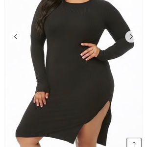 Forever 21 Black Ribbed Sweater Dress